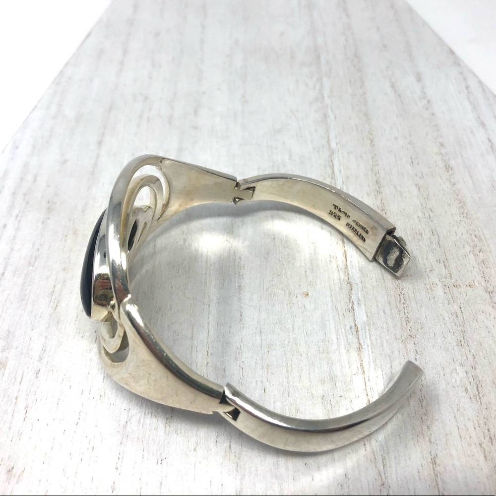 TAXCO Sterling silver bracelet, large onyx stone, 67.8g - Picture 8 of 15